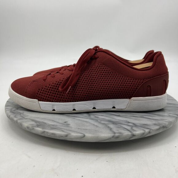 Swims Breeze Tennis Knit Sneaker Mens 9 Garnet Synthetic Mesh Low Top Shoe 21285 - Picture 4 of 11